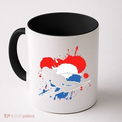 Netherlands Flag Skier Dutch Alpine Skiing Coffee Mug