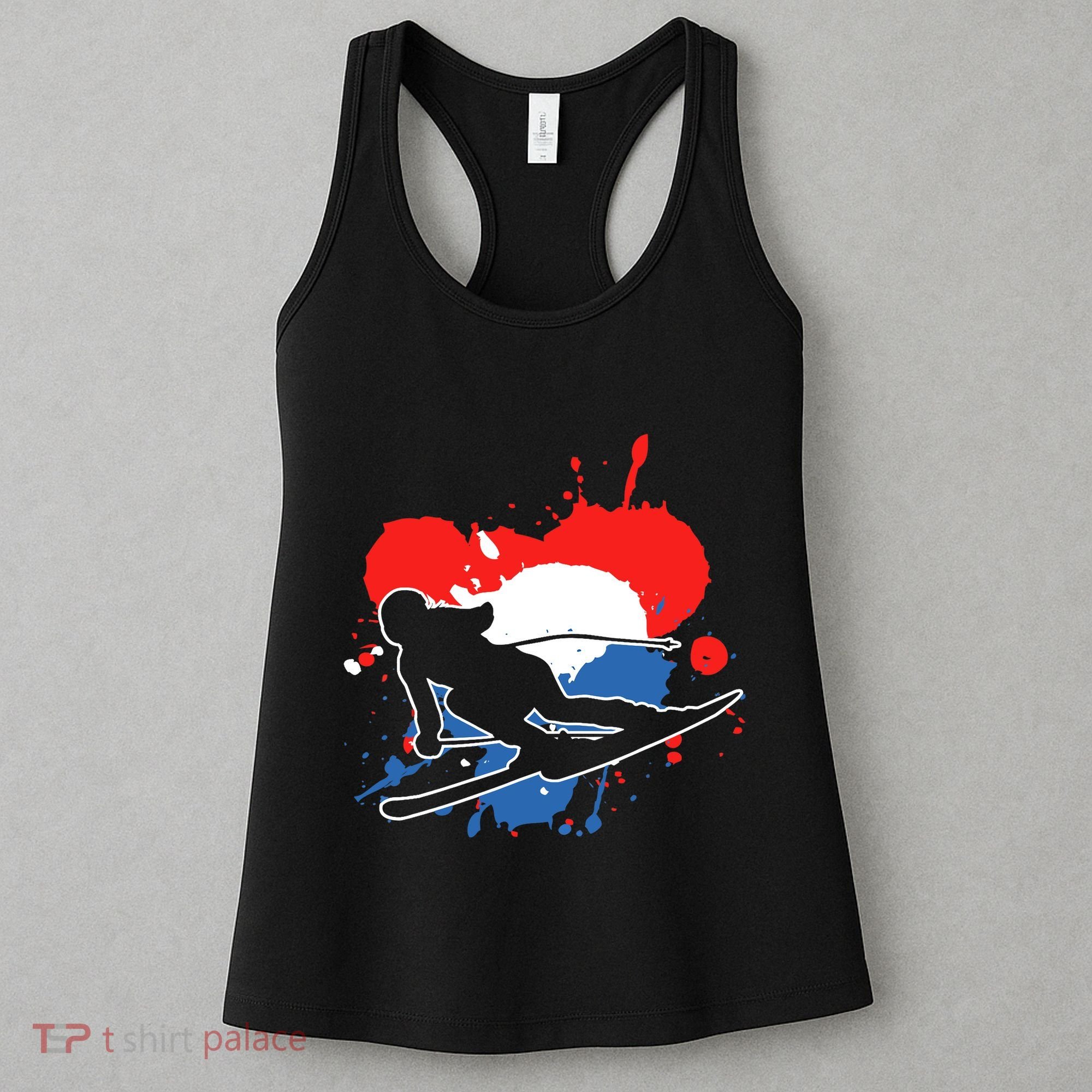 Netherlands Flag Skier Dutch Alpine Skiing Women's Tank Top