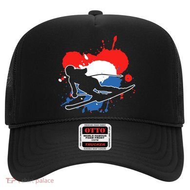 Netherlands Flag Skier Dutch Alpine Skiing Hat