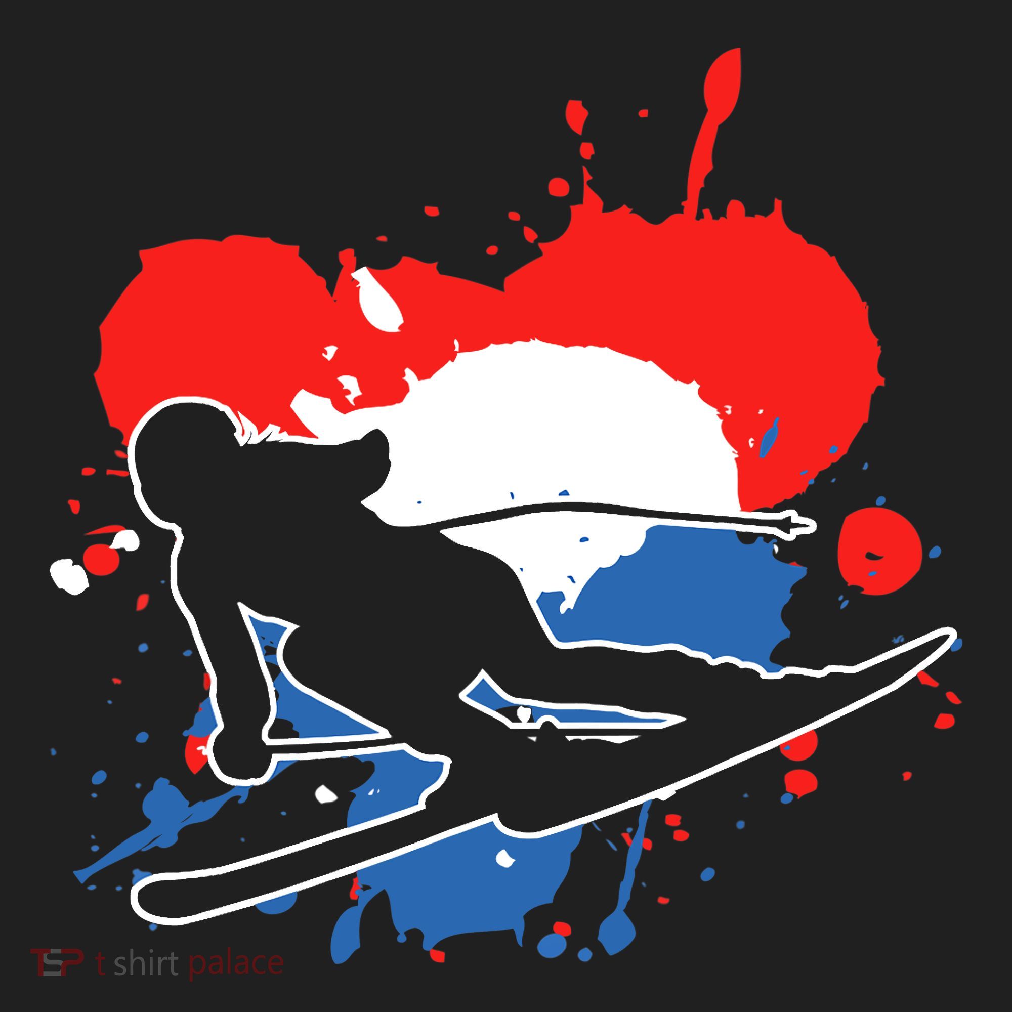 Netherlands Flag Skier Dutch Alpine Skiing Hat
