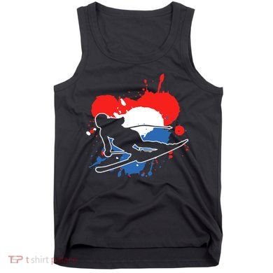 Netherlands Flag Skier Dutch Alpine Skiing Tank Top