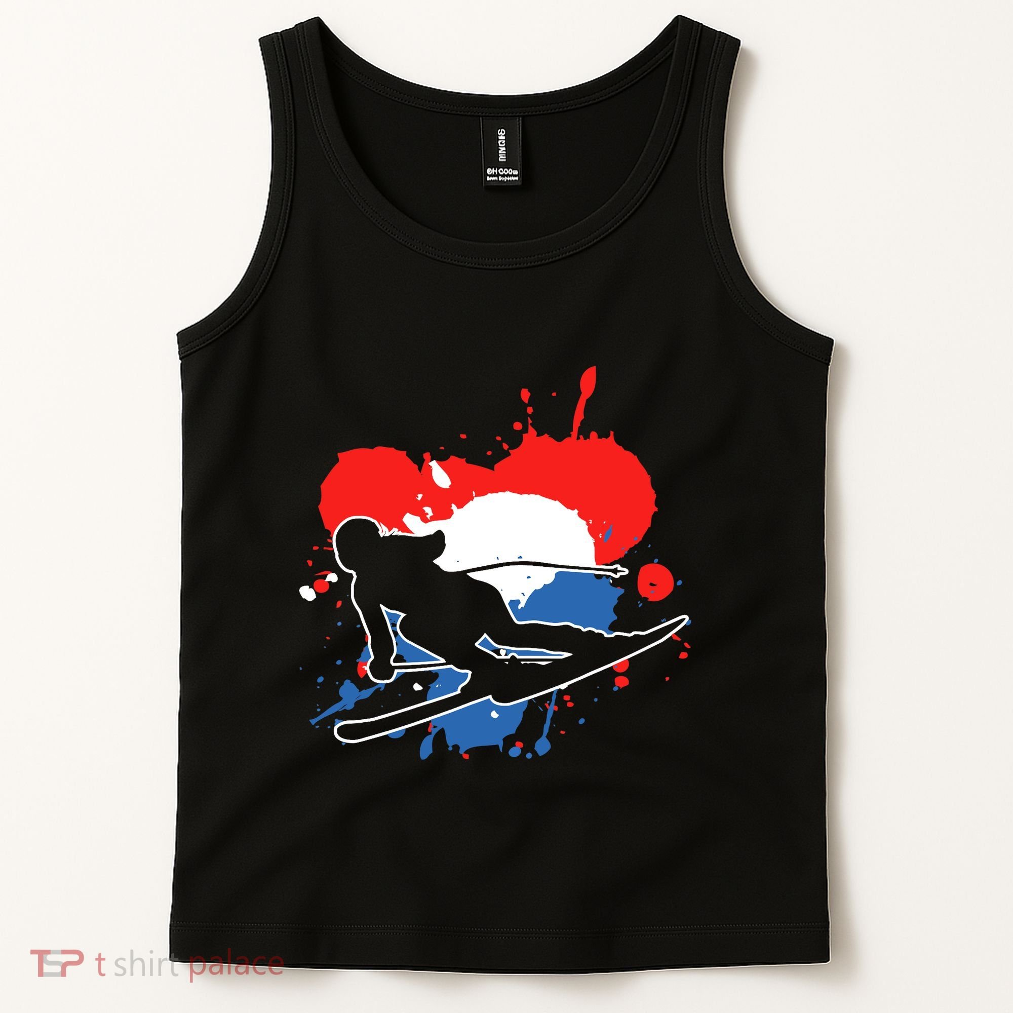 Netherlands Flag Skier Dutch Alpine Skiing Tank Top