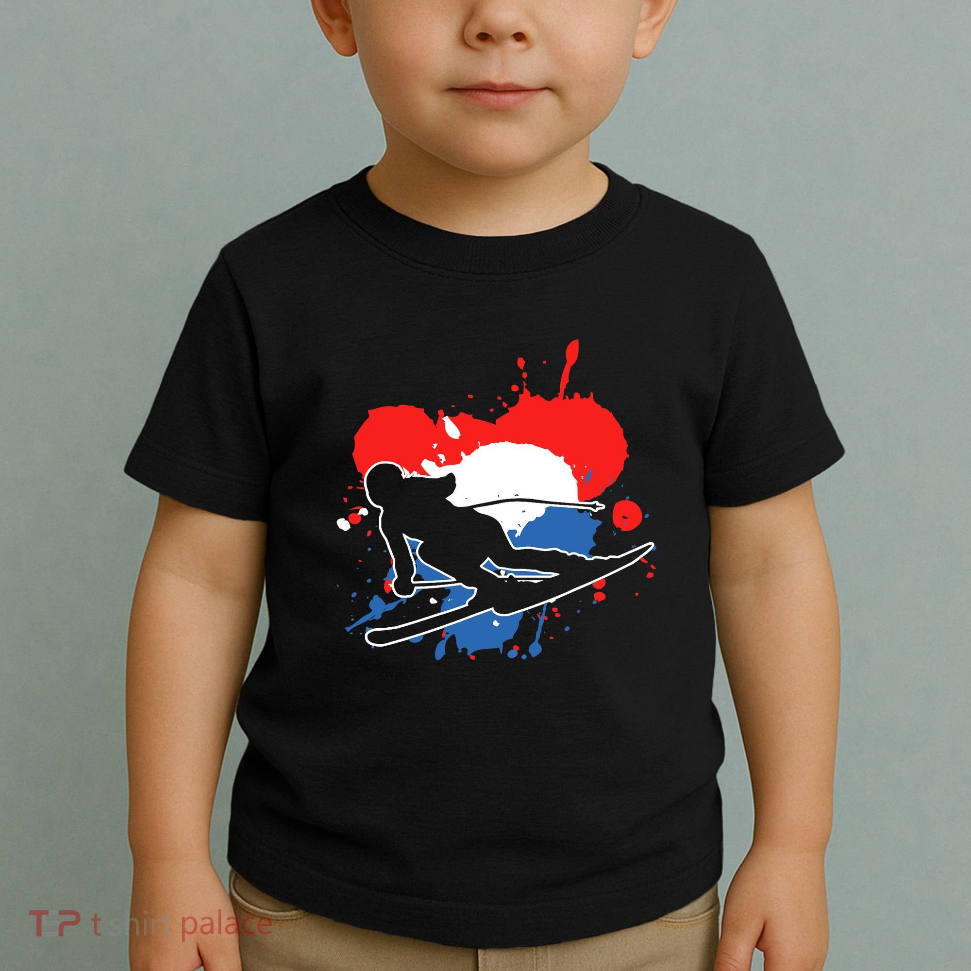 Netherlands Flag Skier Dutch Alpine Skiing Toddler T-Shirt