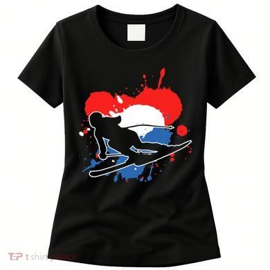 Netherlands Flag Skier Dutch Alpine Skiing Women's T-Shirt