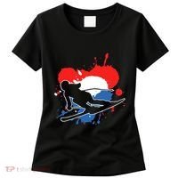 Netherlands Flag Skier Dutch Alpine Skiing Women's T-Shirt thumb 0