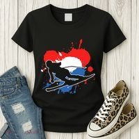 Netherlands Flag Skier Dutch Alpine Skiing Women's T-Shirt thumb 3