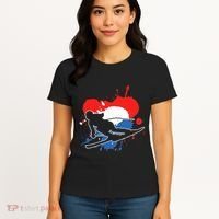 Netherlands Flag Skier Dutch Alpine Skiing Women's T-Shirt thumb 4