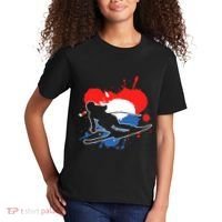 Netherlands Flag Skier Dutch Alpine Skiing Kids T-Shirt thumb 2
