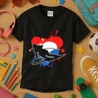 Netherlands Flag Skier Dutch Alpine Skiing Kids T-Shirt thumb 3