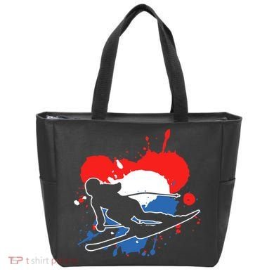 Netherlands Flag Skier Dutch Alpine Skiing Tote Bag