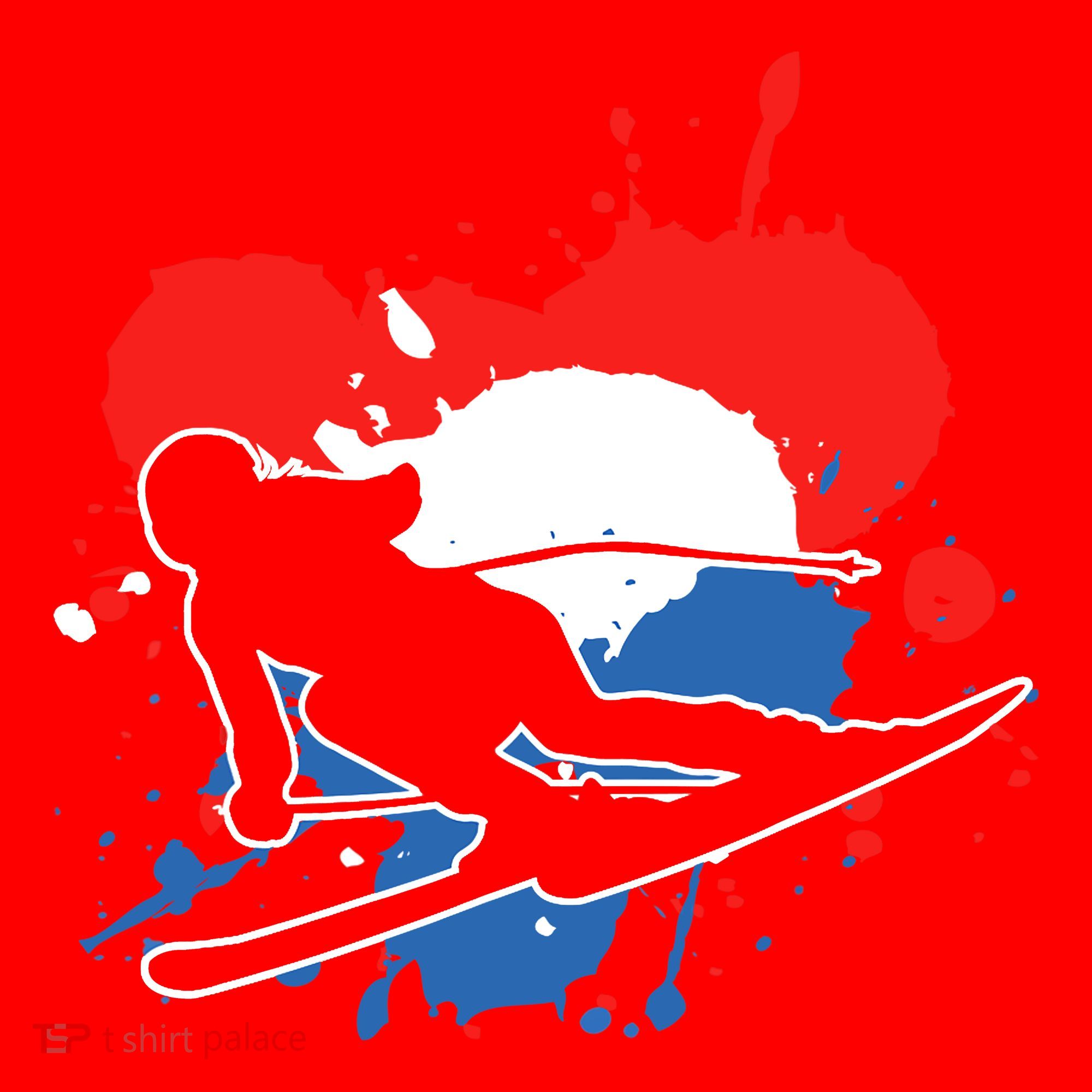 Netherlands Flag Skier Dutch Alpine Skiing Santa Hat