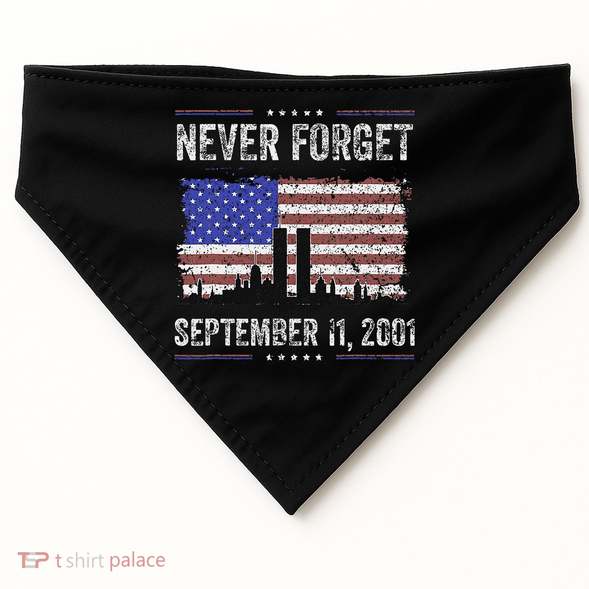 Never Forget September 11 2001 Memorial Day USA-Made Doggie Bandana