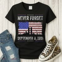 Never Forget September 11 2001 Memorial Day Women's T-Shirt thumb 3