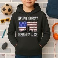 Never Forget September 11 2001 Memorial Day Kids Hoodie thumb 2