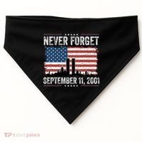 Never Forget September 11 2001 Memorial Day American Flag USA-Made Doggie Bandana thumb 0