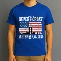 Never Forget September 11 2001 Memorial Day American Flag T-Shirt thumb 3