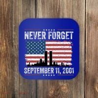 Never Forget September 11 2001 Memorial Day American Flag Coaster thumb 0