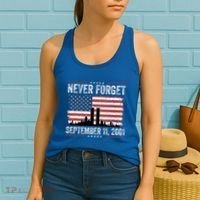 Never Forget September 11 2001 Memorial Day American Flag Women's Tank Top thumb 2