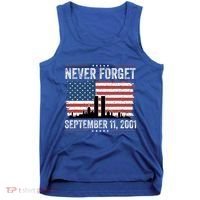 Never Forget September 11 2001 Memorial Day American Flag Tank Top thumb 0
