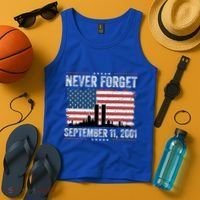 Never Forget September 11 2001 Memorial Day American Flag Tank Top thumb 4