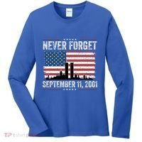 Never Forget September 11 2001 Memorial Day American Flag Women's Long Sleeve Shirt thumb 0