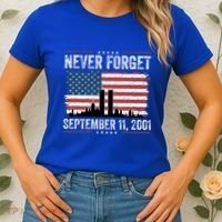 Never Forget September 11 2001 Memorial Day American Flag Women's T-Shirt thumb 2