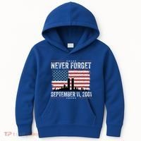 Never Forget September 11 2001 Memorial Day American Flag Kids Hoodie thumb 0