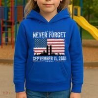 Never Forget September 11 2001 Memorial Day American Flag Kids Hoodie thumb 3