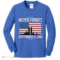 Never Forget September 11 2001 Memorial Day American Flag Kids Long Sleeve Shirt thumb 0