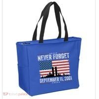 Never Forget September 11 2001 Memorial Day American Flag Tote Bag thumb 2