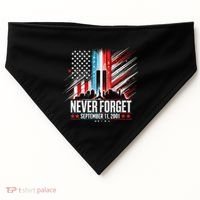 Never Forget September 11 2001 Memorial Day American Flag USA-Made Doggie Bandana thumb 0