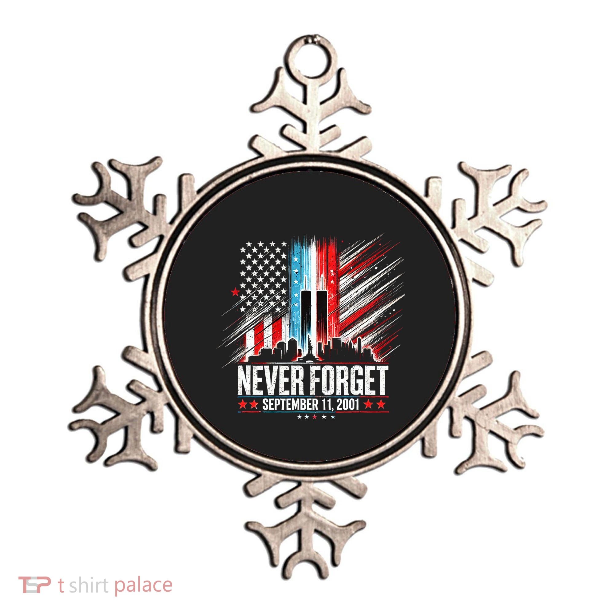 Never Forget September 11 2001 Memorial Day American Flag Ornament