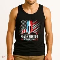 Never Forget September 11 2001 Memorial Day American Flag Tank Top thumb 3