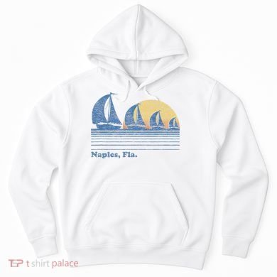 Naples Fl Sailboat T Vintage 80s Sunset Hoodie