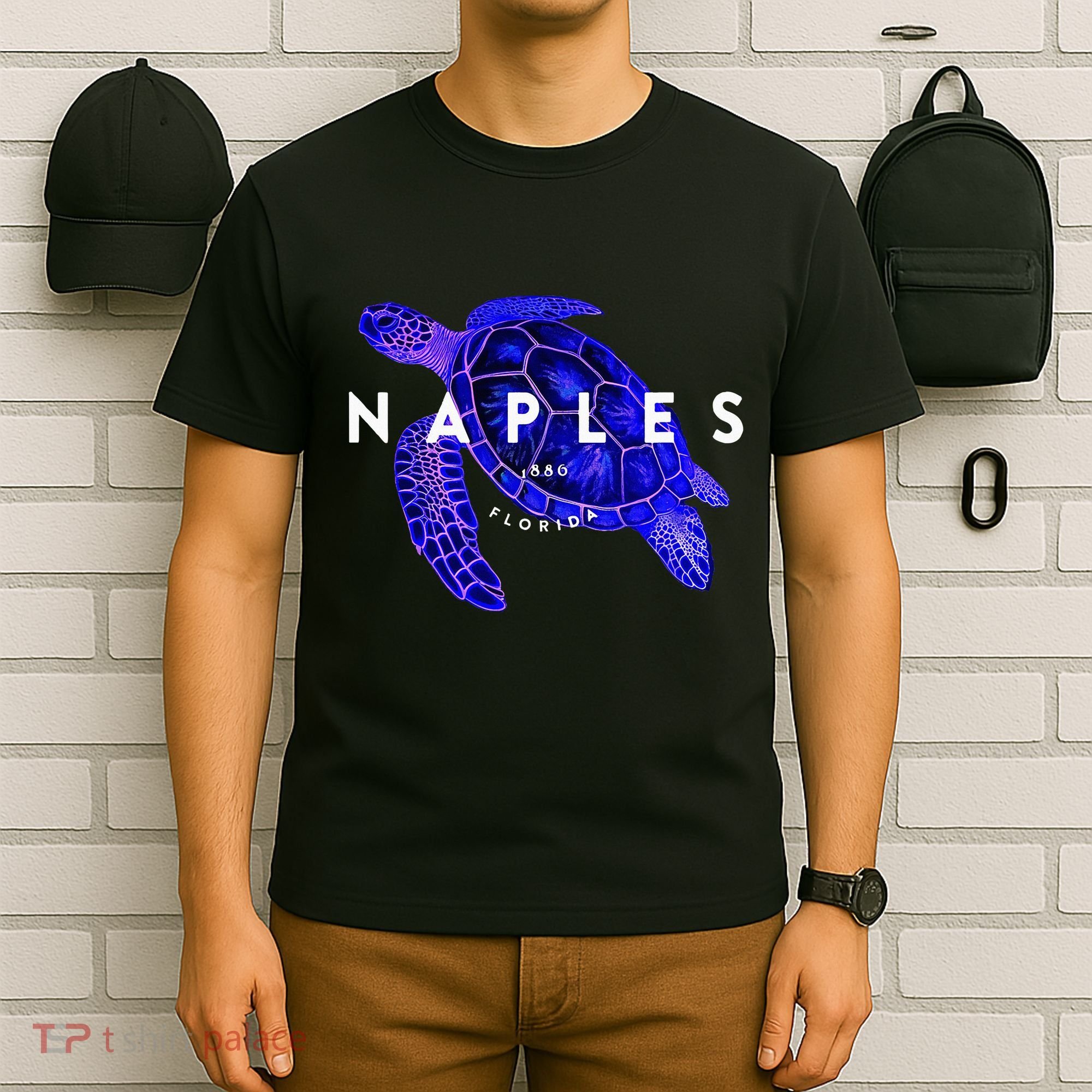 Naples Florida Sea Turtle Scuba Dive Retro Vacation Beach T-Shirt