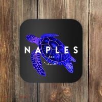 Naples Florida Sea Turtle Scuba Dive Retro Vacation Beach Coaster thumb 0