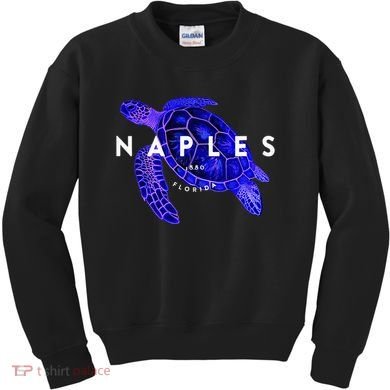 Naples Florida Sea Turtle Scuba Dive Retro Vacation Beach Kids Sweatshirt