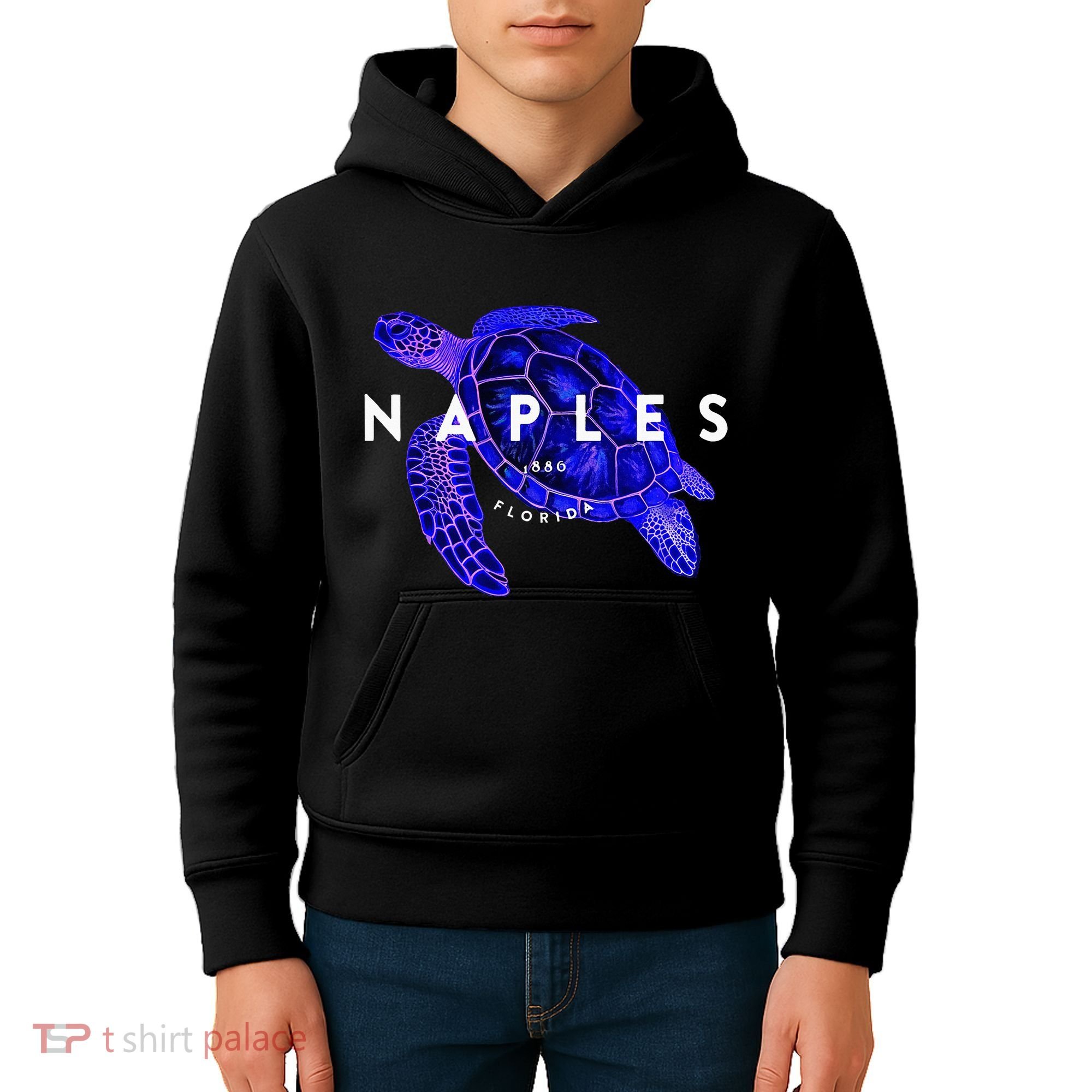 Naples Florida Sea Turtle Scuba Dive Retro Vacation Beach Kids Hoodie