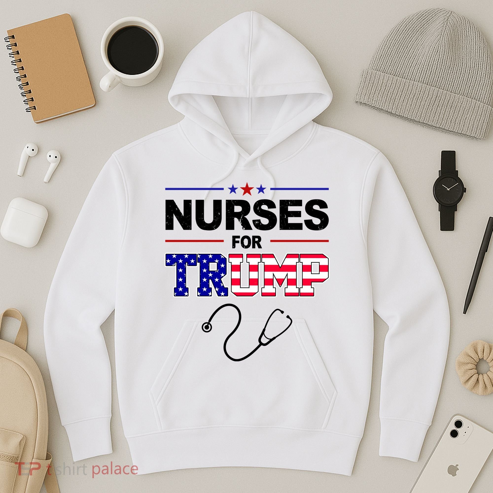 Nurses For Trump Political Election Hoodie