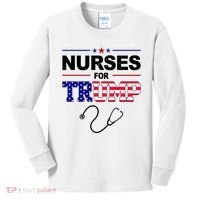 Nurses For Trump Political Election Kids Long Sleeve Shirt thumb 0