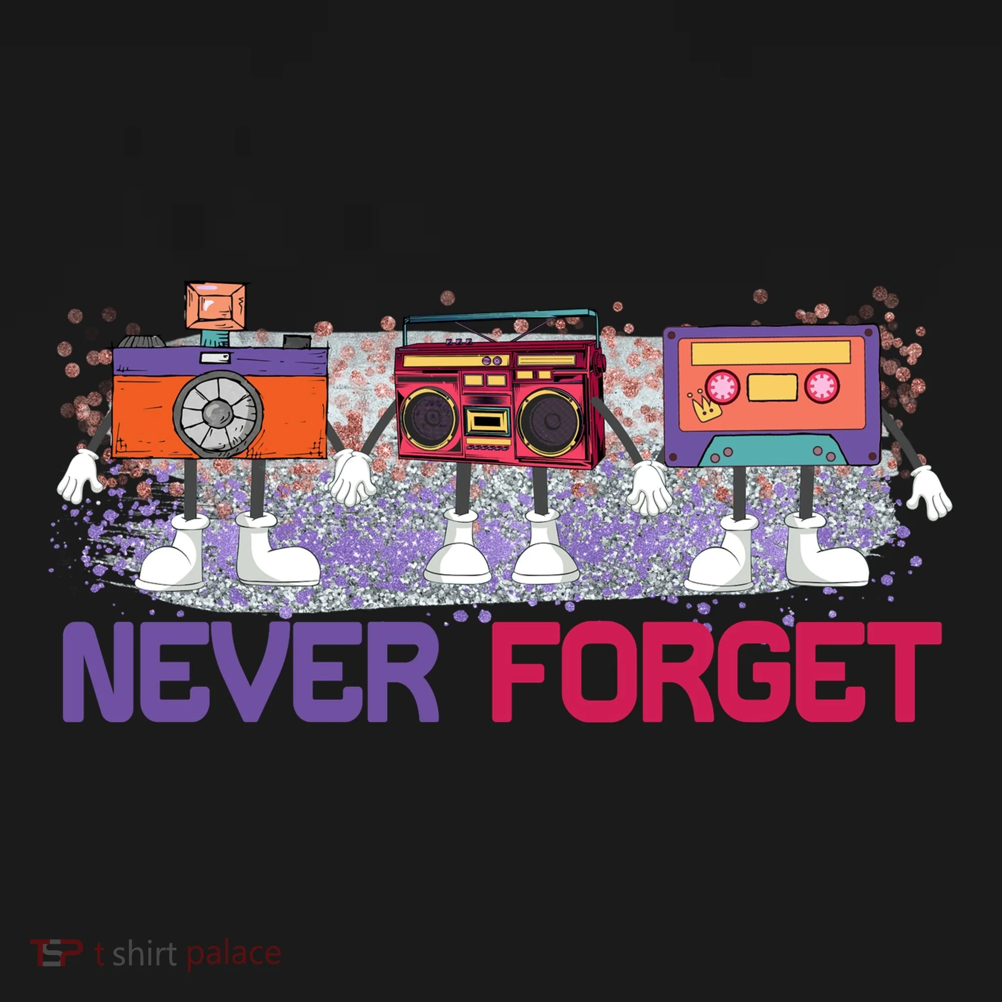 Never Forget Tape Cassette Floppy Disk Doggie Tank