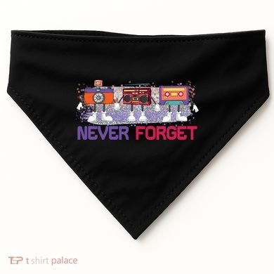 Never Forget Tape Cassette Floppy Disk USA-Made Doggie Bandana