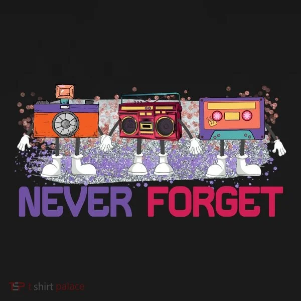 Never Forget Tape Cassette Floppy Disk T-Shirt