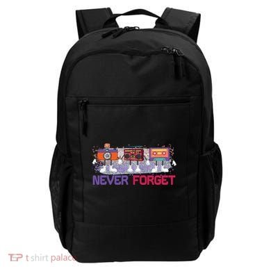 Never Forget Tape Cassette Floppy Disk Backpack