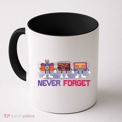 Never Forget Tape Cassette Floppy Disk Coffee Mug