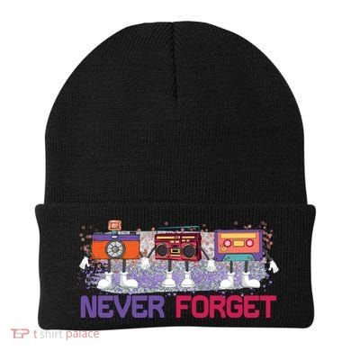 Never Forget Tape Cassette Floppy Disk Beanie