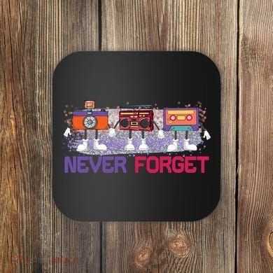 Never Forget Tape Cassette Floppy Disk Coaster