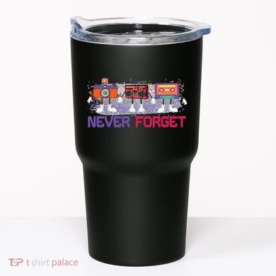 Never Forget Tape Cassette Floppy Disk Tumbler