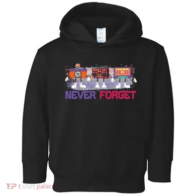 Never Forget Tape Cassette Floppy Disk Toddler Hoodie