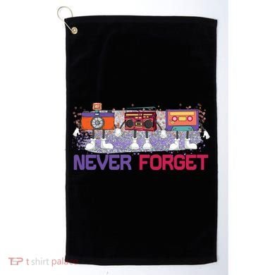 Never Forget Tape Cassette Floppy Disk Golf Towel